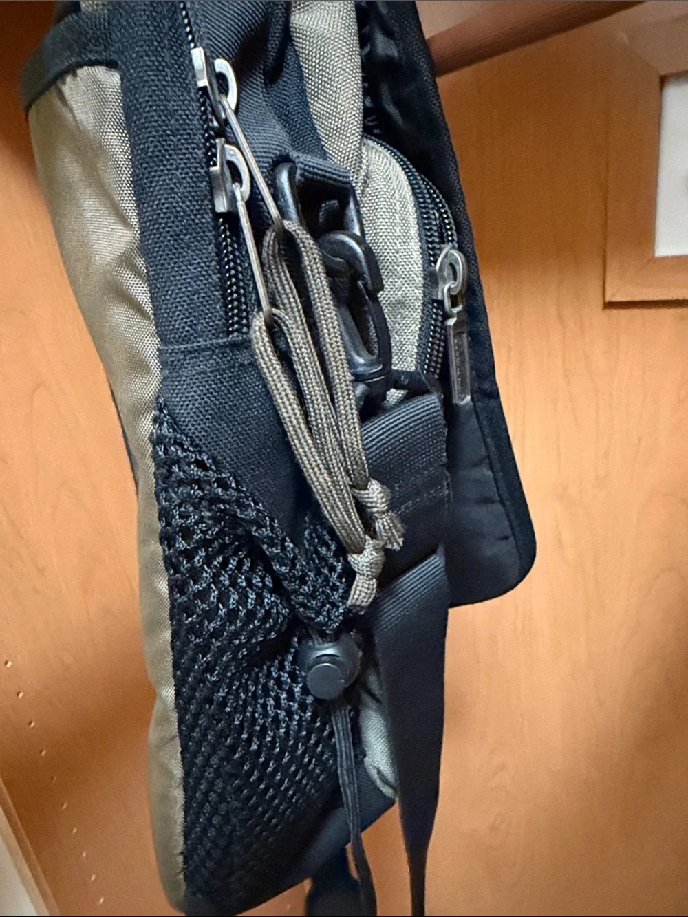 Eddie Bauer Olive and Black Compact Canvas Sling Pack
